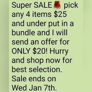 Promotional Sale Offer 4 For $20 ($25 And Under)